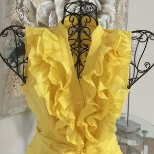 Calvin Klein Yellow Cotton Sundress